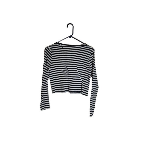 Divided by H&M Basic Striped Ribbed Top Black & White Small - Picture 2 of 3